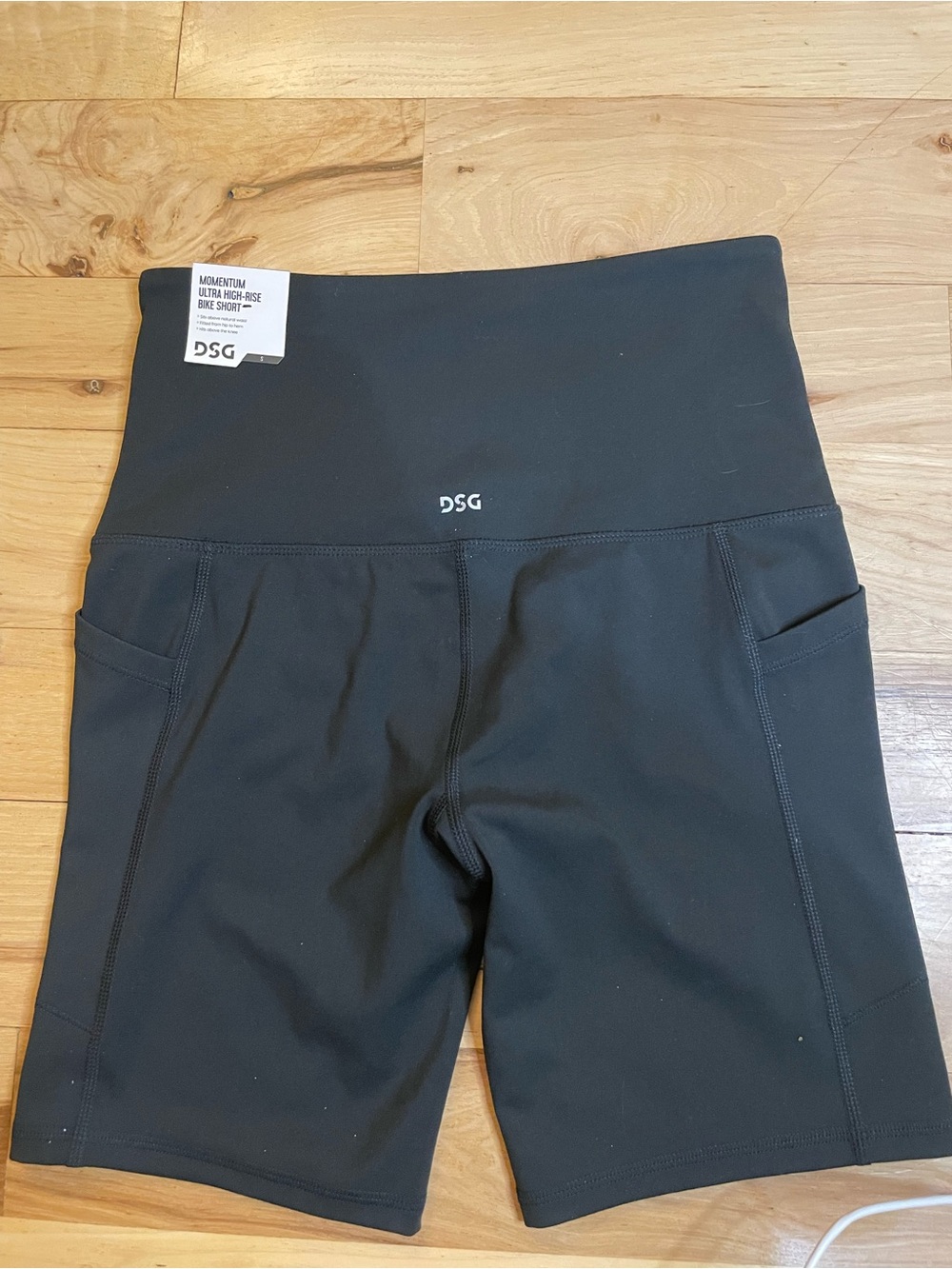 DSG Black High-Waist Performance Bike Shorts with Side Pockets